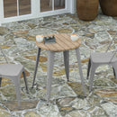 Dryden Indoor/Outdoor Dining Table, 23.75" Round All Weather Poly Resin Top with Steel Base