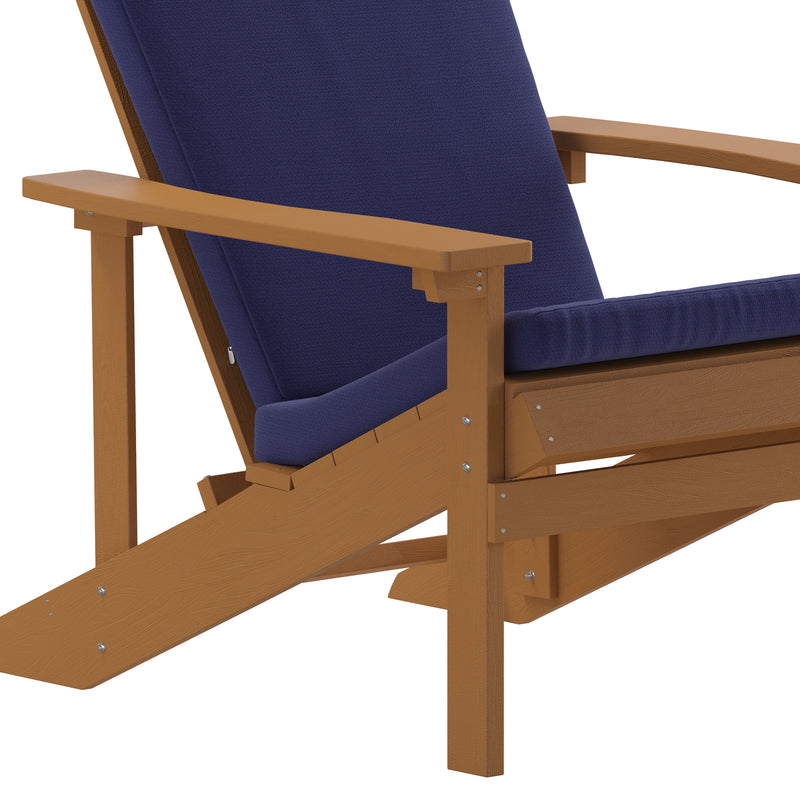 Riviera Set of 2 Weather Resistant Adirondack Patio Chairs With Vertical Lattice Backs and Comfort Foam Cushions