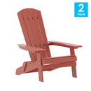 Set of 2 Riviera Poly Resin Folding Adirondack Lounge Chair - All-Weather Indoor/Outdoor Patio Chair