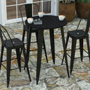 Dryden Indoor/Outdoor Bar Top Table, 30" Round All Weather Poly Resin Top with Steel base