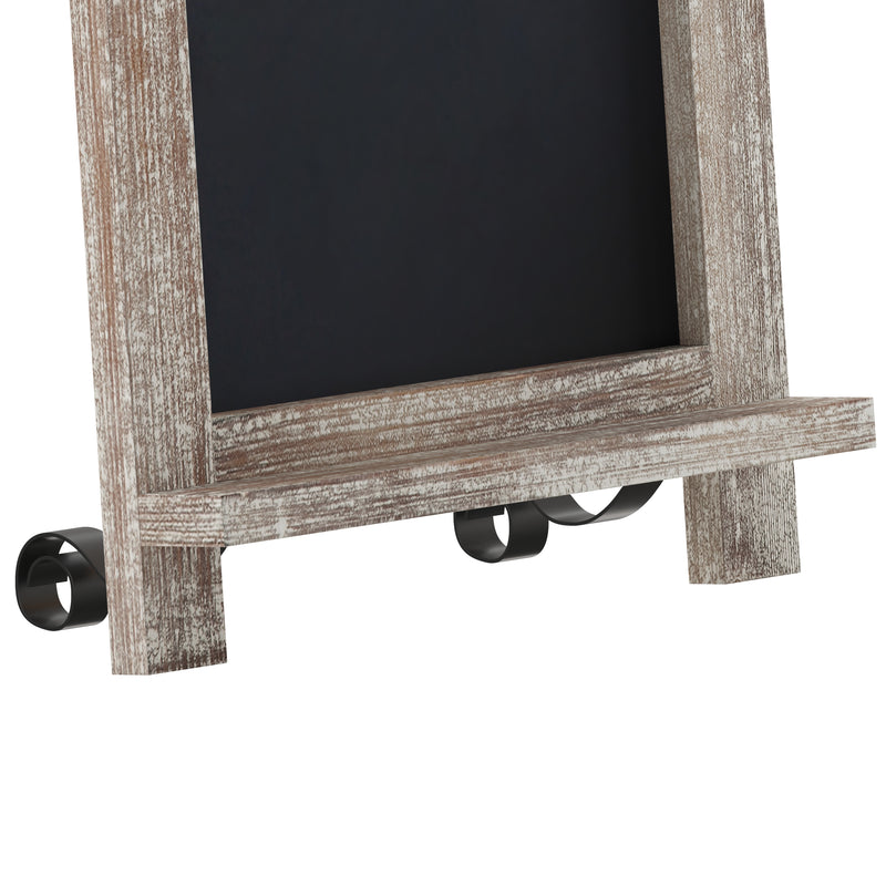Magda Set of 10 Wall Mount or Tabletop Magnetic Chalkboards with Folding Metal Legs in Weathered,  9.5" x 14"
