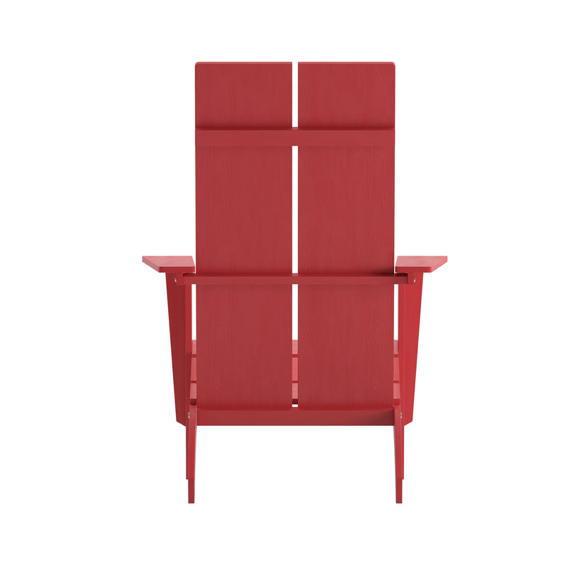 Set of 4 Piedmont Modern All-Weather Poly Resin Wood Adirondack Chairs