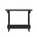 Ridley Outdoor Folding Side Table, Portable All-Weather HDPE Adirondack Side Table in Black