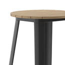 Dryden Indoor/Outdoor Bar Top Table, 23.75" Round All Weather Poly Resin Top with Steel base