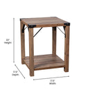Green River Modern Farmhouse Engineered Wood End Table and Powder Coated Steel Accents