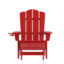 Nassau Adirondack Chair with Cup Holder and Pull Out Ottoman, All-Weather HDPE Indoor/Outdoor Lounge Chair