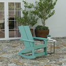 Wellington UV Treated All-Weather Polyresin Adirondack Rocking Chair for Patio, Sunroom, Deck and More
