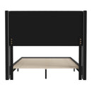 Percy Modern Platform Bed with Padded Channel Stitched Faux Linen Upholstered Wingback Headboard and 8.6" Underbed Clearance