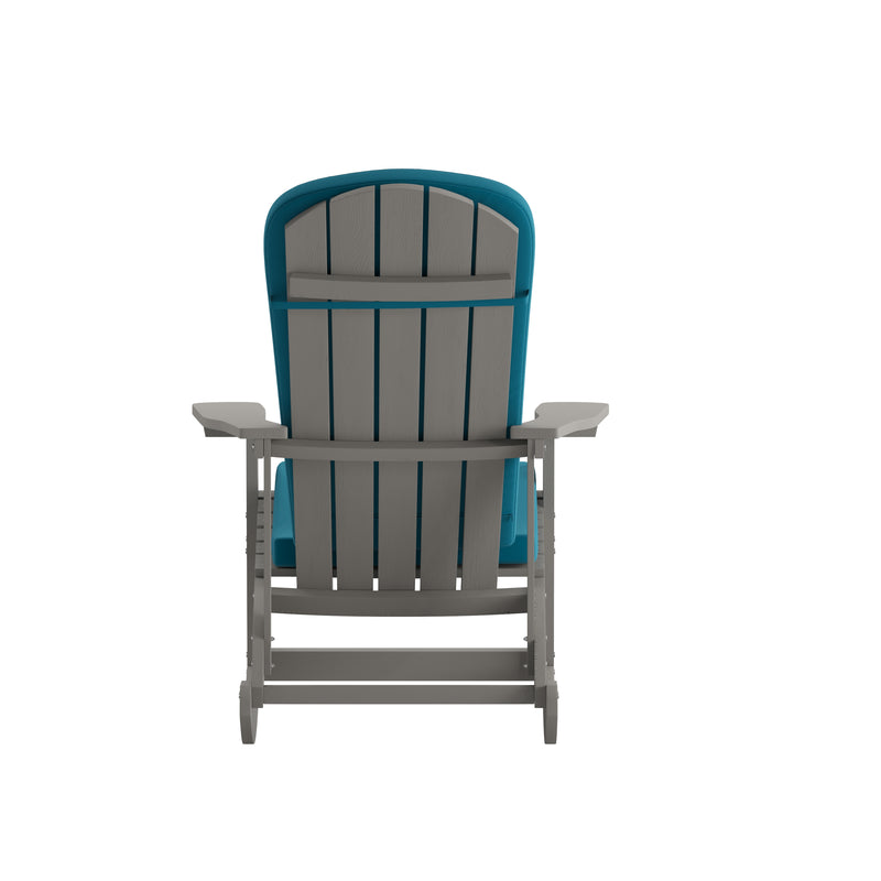 Atlantic All-Weather Polyresin Adirondack Rocking Chair with Vertical Slats and Weather Resistant Cushions