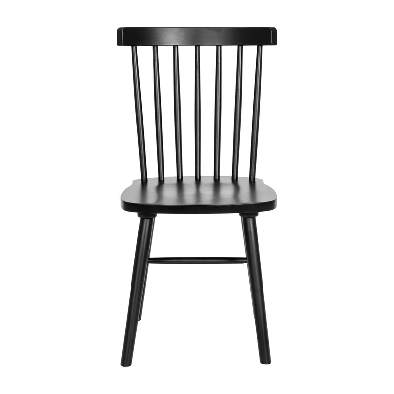 Torrin Set of Two Premium Solid Wood Spindle Back Dining Chairs with Saddle Seats and Floor Protectant Felt Pads