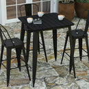 Dryden Indoor/Outdoor Bar Top Table, 31.5" Square All Weather Poly Resin Top with Steel base