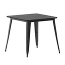 Dryden Indoor/Outdoor Dining Table, 31.5" Square All Weather Poly Resin Top with Steel Base