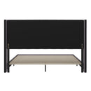 Sana Modern Gray Velvet Upholstered Platform Bed Frame with Padded, Tufted Wingback Headboard and Wood Support Slats, No Box Spring Required