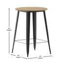 Dryden Indoor/Outdoor Bar Top Table, 30" Round All Weather Poly Resin Top with Steel base
