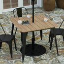 Dryden Indoor/Outdoor Dining Table with Umbrella Hole, 36" Square All Weather Poly Resin Top and Steel Base