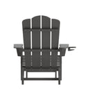 Nassau Adirondack Chair with Cup Holder and Pull Out Ottoman, All-Weather HDPE Indoor/Outdoor Lounge Chair