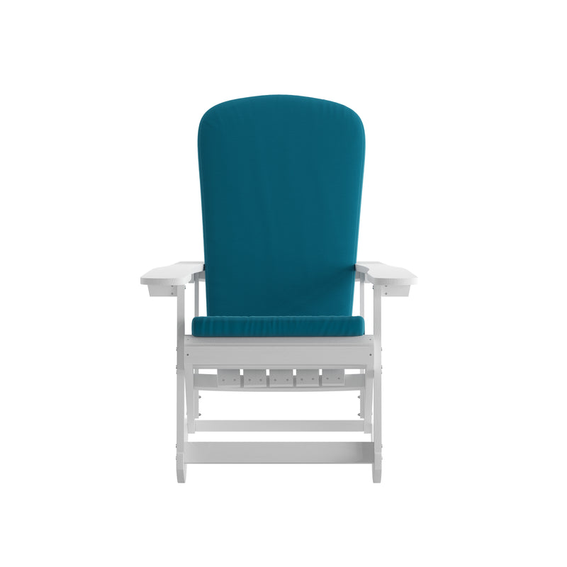 Atlantic All-Weather Polyresin Adirondack Rocking Chair with Vertical Slats and Weather Resistant Cushions