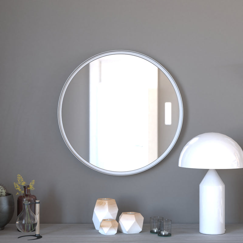 Monaco Round Deep Frame Accent Mirror Round Metal Framed Wall Mount Mirror