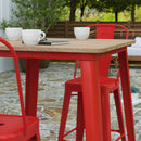 Dryden Indoor/Outdoor Bar Top Table, 31.5" Square All Weather Poly Resin Top with Steel base
