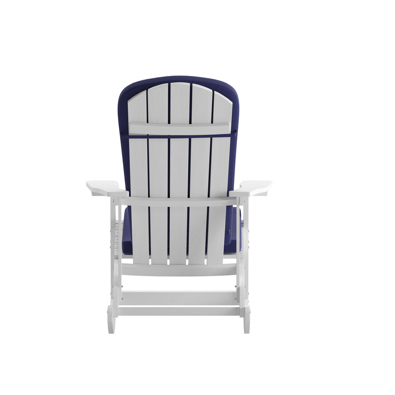 Atlantic All-Weather Polyresin Adirondack Rocking Chair with Vertical Slats and Weather Resistant Cushions