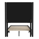 Bramlett Modern Platform Bed Frame with Padded Faux Linen Upholstered Wingback Headboard and Wood Support Slats