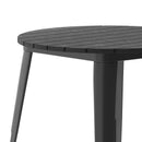 Dryden Indoor/Outdoor Dining Table, 30" Round All Weather Poly Resin Top with Steel Base