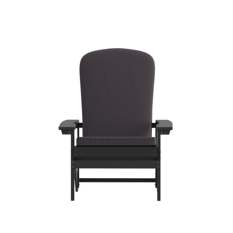 Riviera Set of 2 Weather Resistant Adirondack Patio Chairs With Vertical Lattice Backs and Comfort Foam Cushions