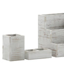 Ceely 3 Piece Wooden Desk Organizer Set for Desktop, Countertop, or Vanity in Whitewashed