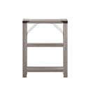Green River Modern Farmhouse Engineered Wood End Table with Two Tiered Shelving and Powder Coated Steel Accents