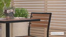 Kersey Outdoor Stackable Side Chair Faux Poly Teak Wood and Metal Patio and Deck Chair for All-Weather Use