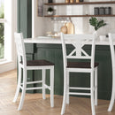 Imelda Set of Two Solid Wood Modern Farmhouse Counter Height Dining Stool