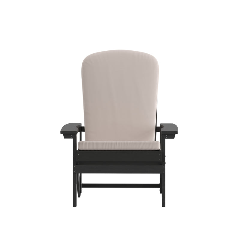 Riviera Set of 2 Weather Resistant Adirondack Patio Chairs With Vertical Lattice Backs and Comfort Foam Cushions