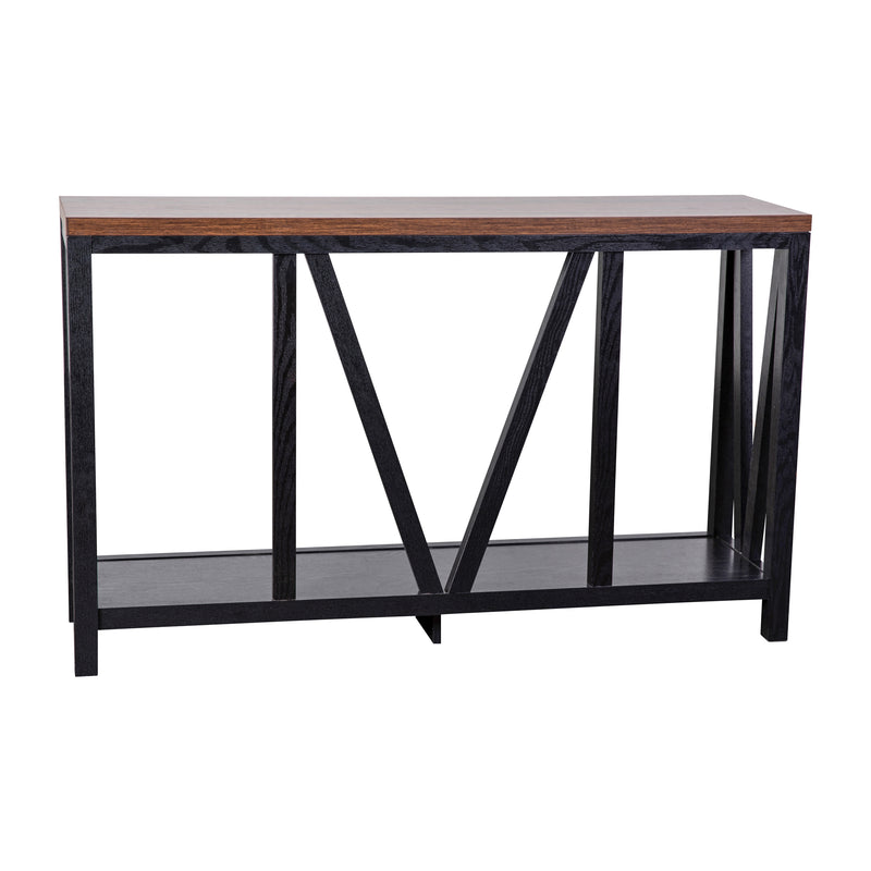Erikson Modern Farmhouse Engineered Wood Sofa Table with Wood Bracing and Lower Shelf