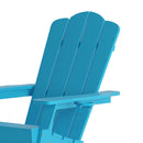 Nassau Adirondack Chair with Cup Holder, Weather Resistant HDPE Adirondack Chair in Blue, Set of 4