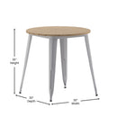 Dryden Indoor/Outdoor Dining Table, 30" Round All Weather Poly Resin Top with Steel Base