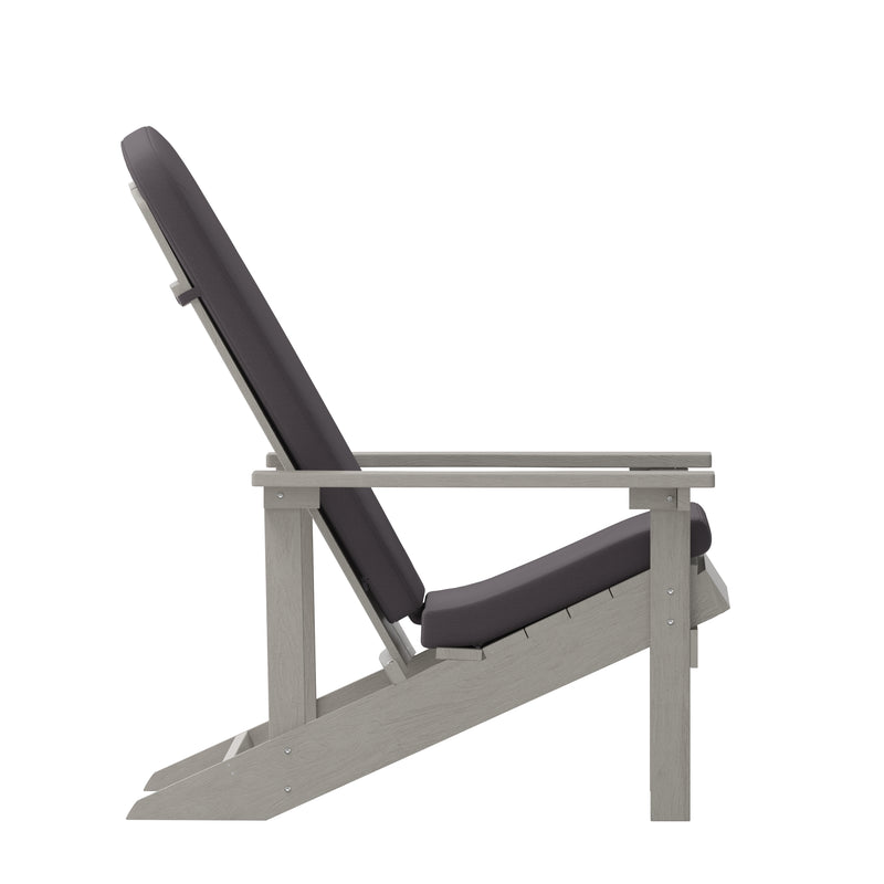 Riviera Set of 2 Weather Resistant Adirondack Patio Chairs With Vertical Lattice Backs and Comfort Foam Cushions