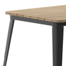 Dryden Indoor/Outdoor Dining Table with Umbrella Hole, 30" x 60" All Weather Poly Resin Top and Steel Base