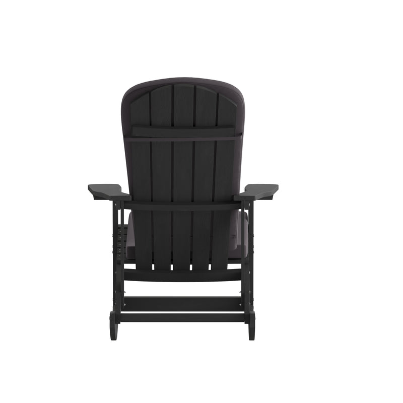 Atlantic All-Weather Polyresin Adirondack Rocking Chair with Vertical Slats and Weather Resistant Cushions