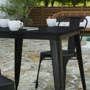 Dryden Indoor/Outdoor Dining Table, 31.5" Square All Weather Poly Resin Top with Steel Base